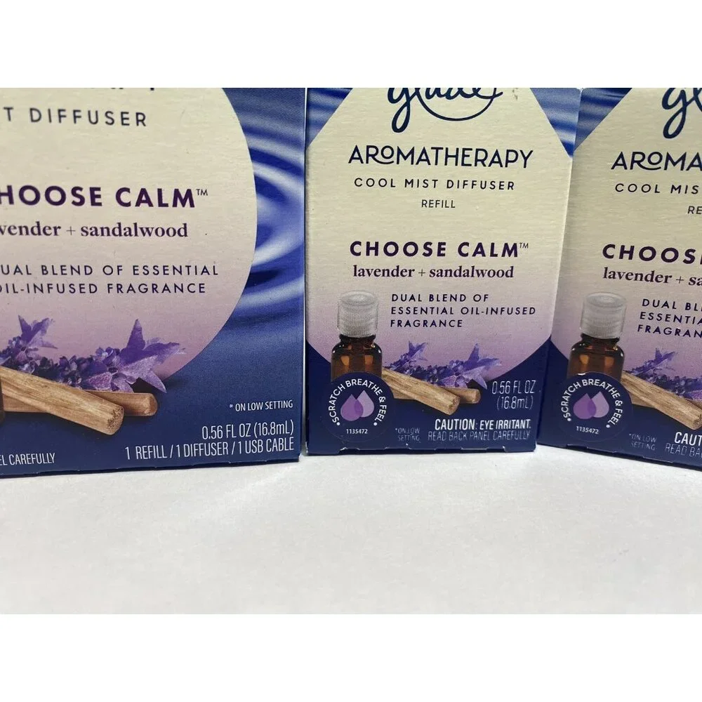 Glade Aromatherapy Essential Oil Diffuser & 3 Lavender & Sandalwood Refills *2B